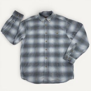 Basic Options Men's Corduroy Plaid Button Down Shirt Sz L Casual Workwear Grunge